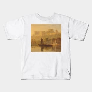 Windsor Castle from the Thames by William Daniell Kids T-Shirt